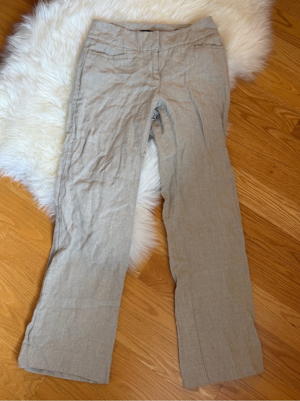 Ann Taylor Loft Khaki Women's Linen Julie Trousers
